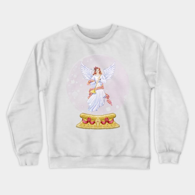 Angel Snow Globe Crewneck Sweatshirt by MerryMakewell